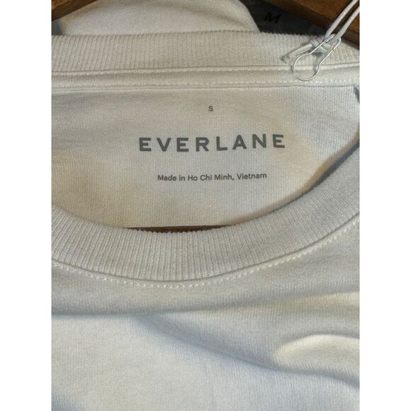 Everlane · Small · Men's Long-Sleeve Crew Tee · White Cotton Raglan - Picture 5 of 7